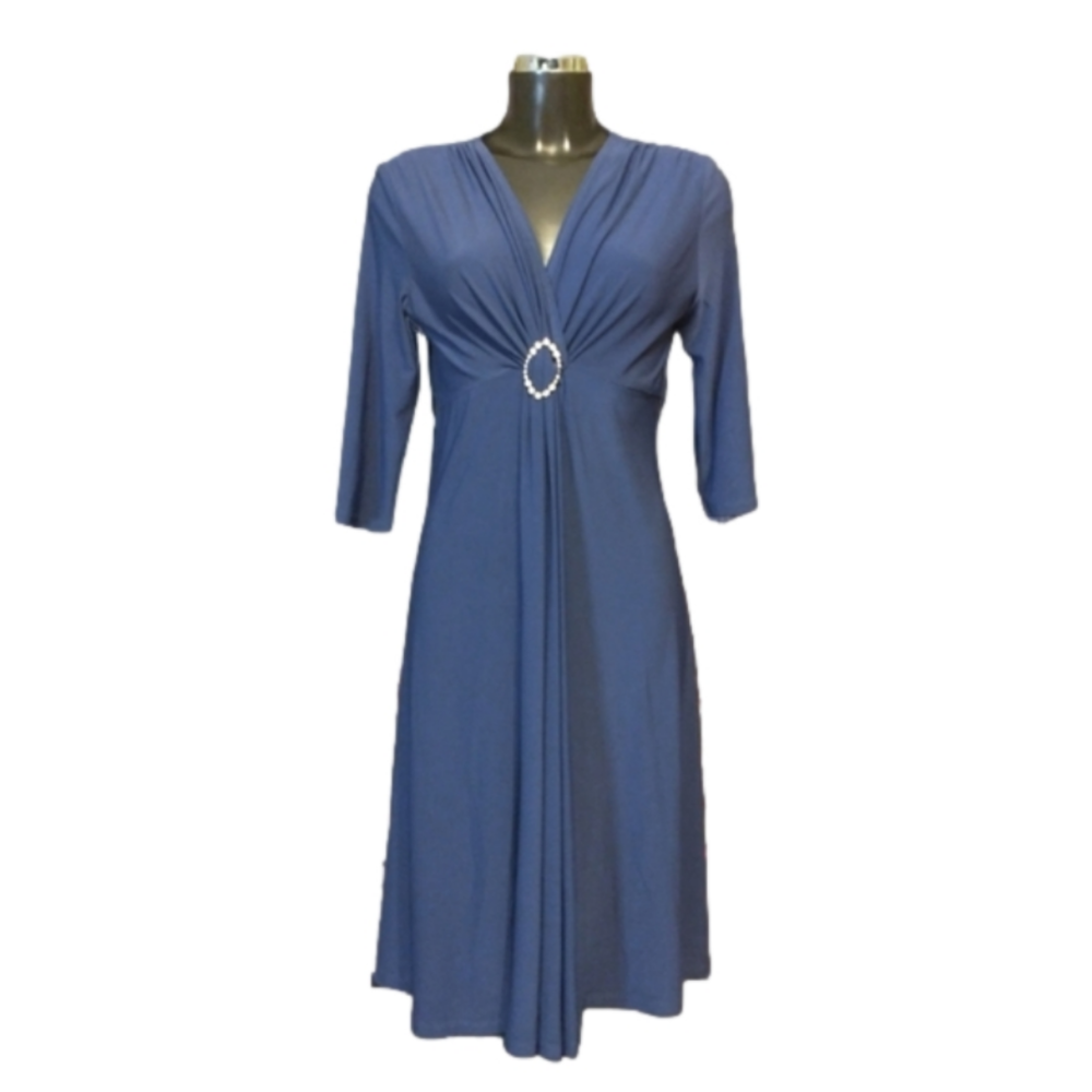 Nwot Jillian Tracy 3/4 sleeve Navy Blue Dress 👗With rhinestone